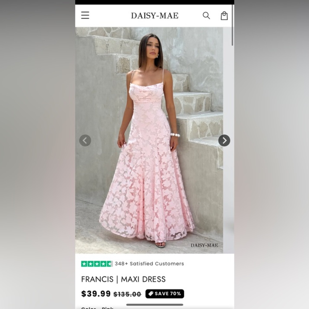 Elegant Pink Lace Evening Gown